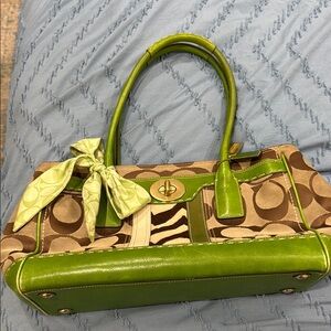 Green and Brown Designer Tote Bag